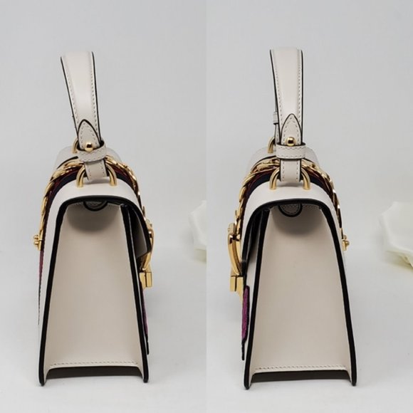 100% Auth Gucci Sylvie Mini White CrossbodyBag New - Picture 5 of 8